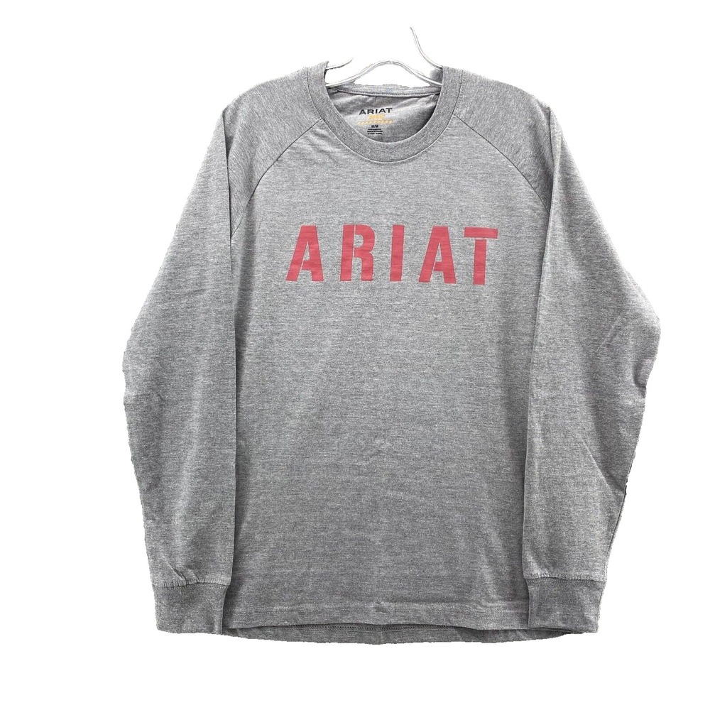 Ariat Gray and Red Button Down Shirt. COPY